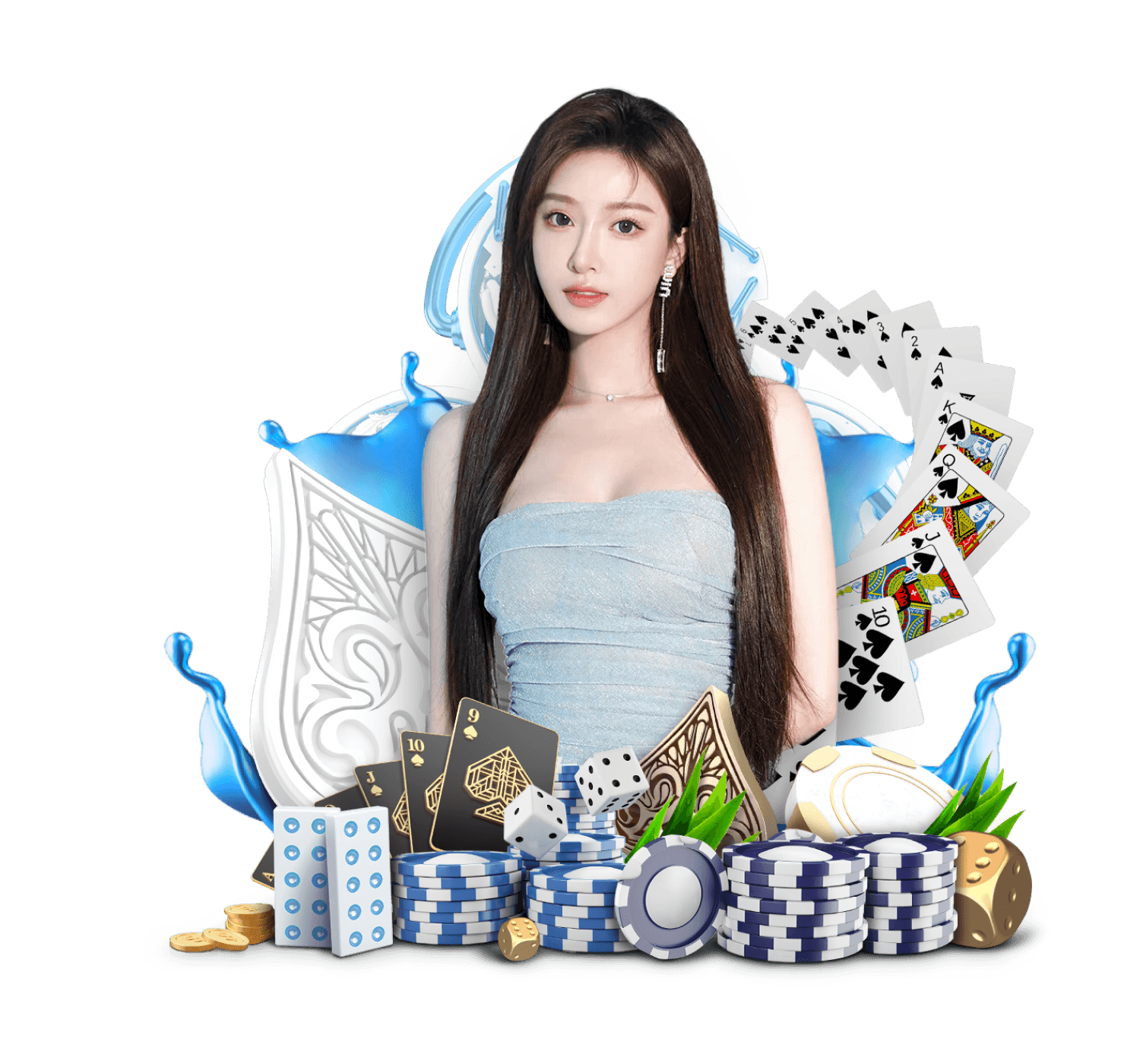 Live blackjack table with dealer and cards